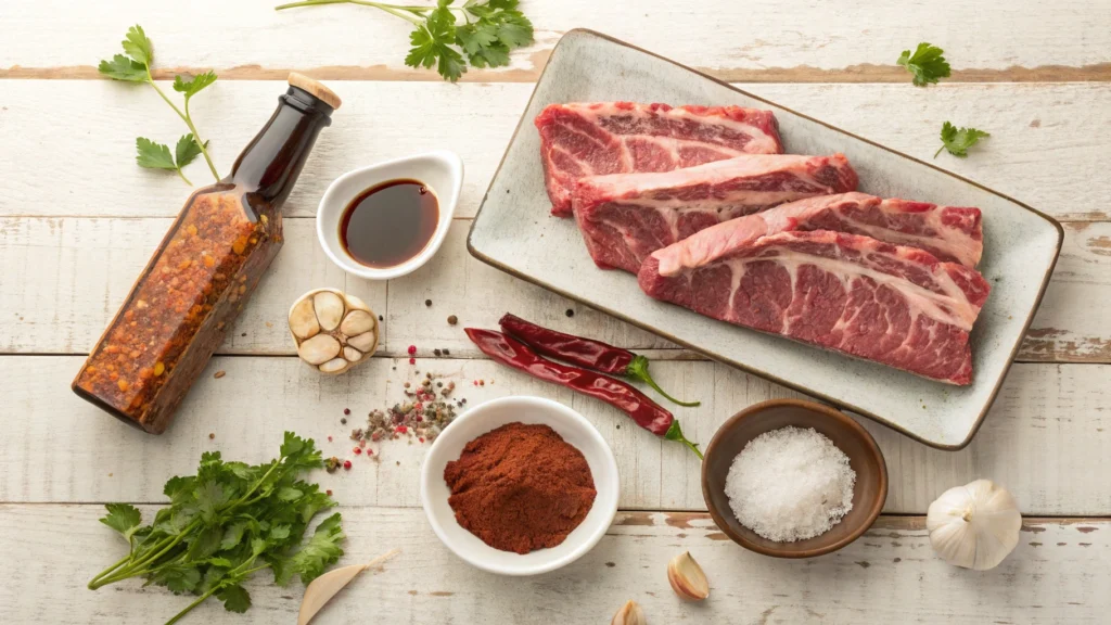 Ingredients beef baby back ribs